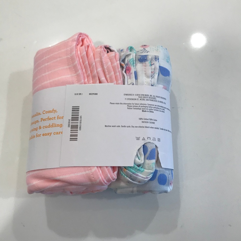 Gymboree Farm Swaddle Blanket Set Set of 2 Cotton - Picture 4 of 4